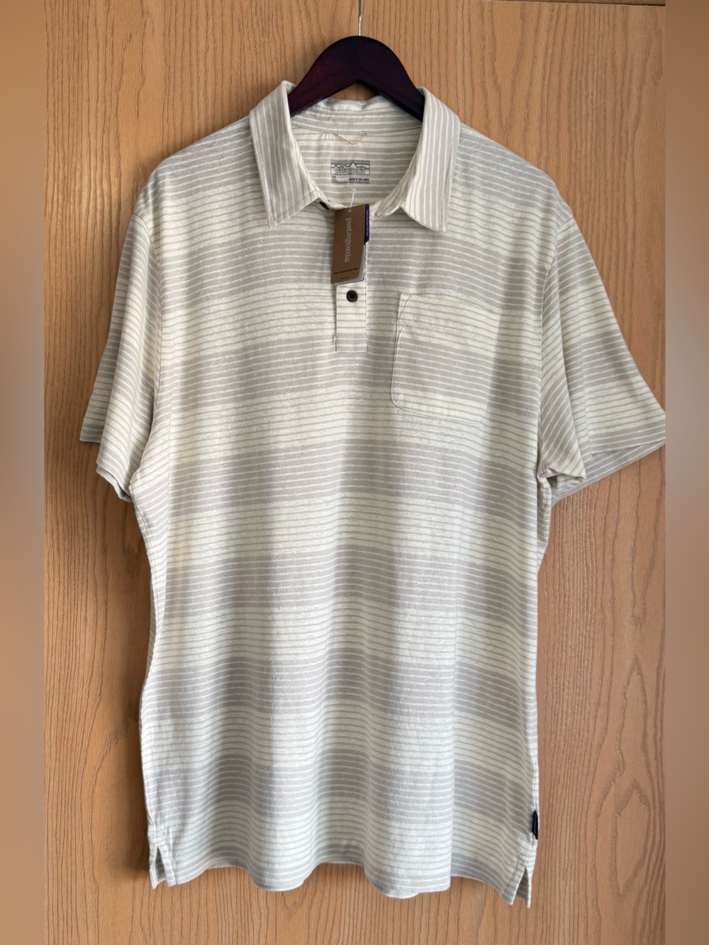 Patagonia | Men's XL | Trail Harbor Polo Hemp Cotton Knit Shirt Cement Gray NWT